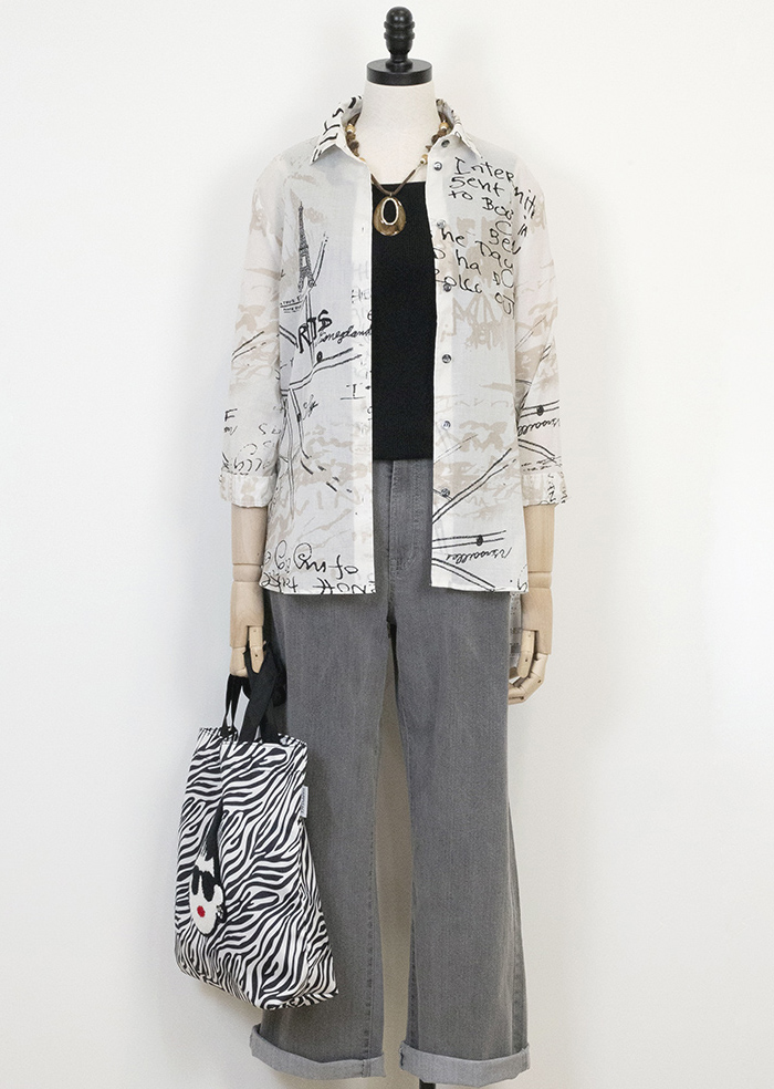 C`EST MOIJEU  時尚歐風印花圖案襯衫