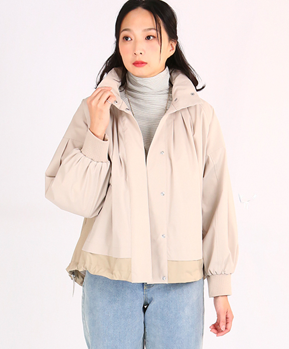 C`EST MOIJEU  俏麗率性隱藏帽設計傘狀羽絨外套