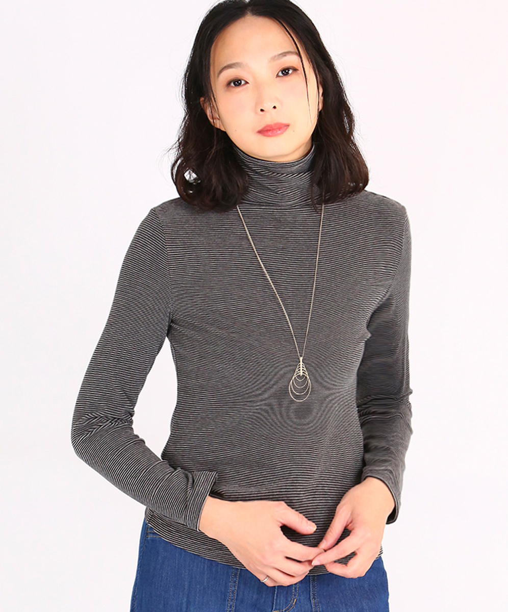 C`EST MOIJEU   簡約百搭基本款條紋半高領上衣