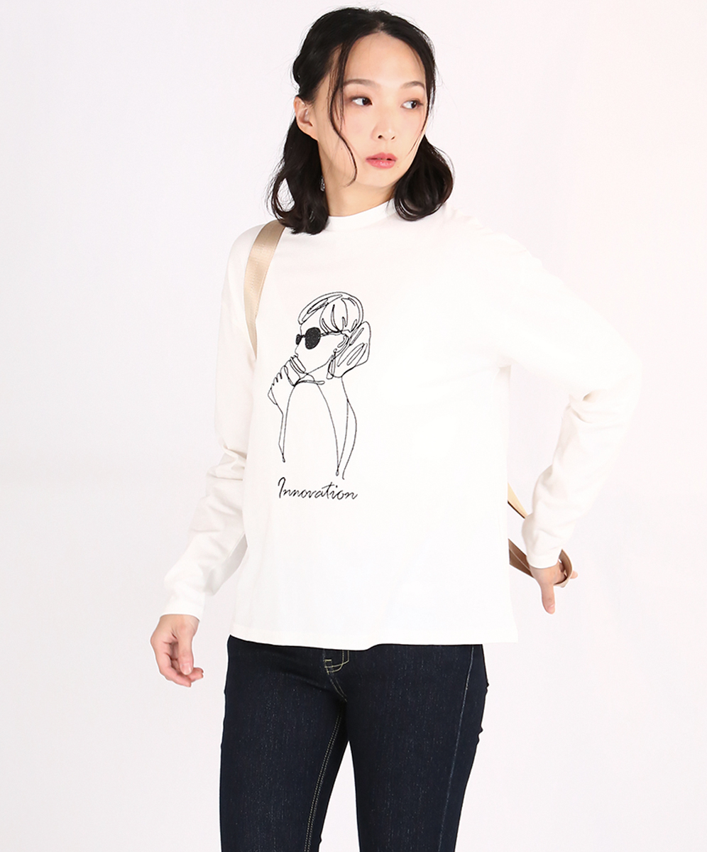 ARIES  率性街頭風人物刺繡圖案上衣