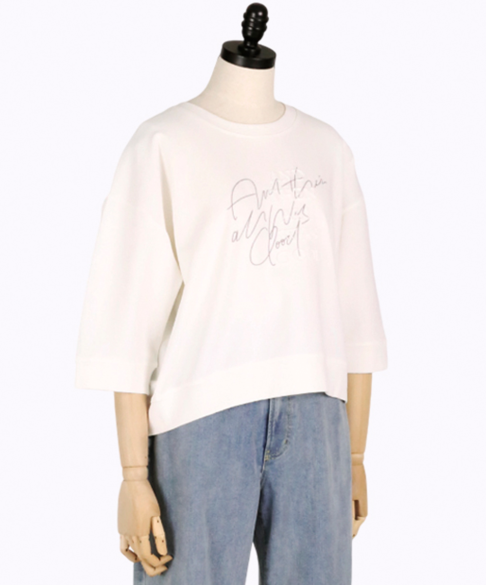 ARIES  細緻質感立體字母圖案植絨上衣