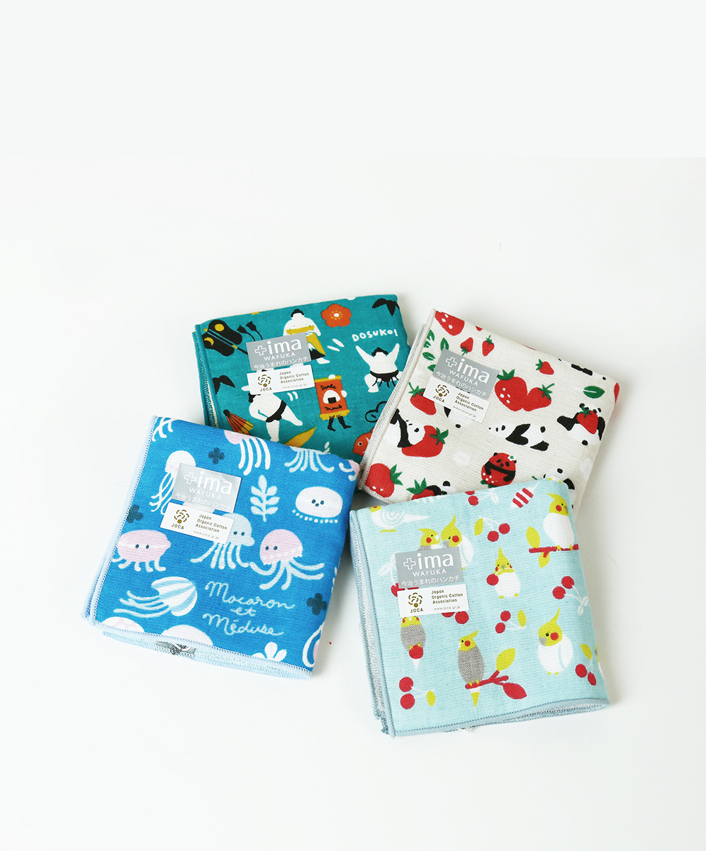 YINHWA  +ima 趣味圖案印花今治手帕