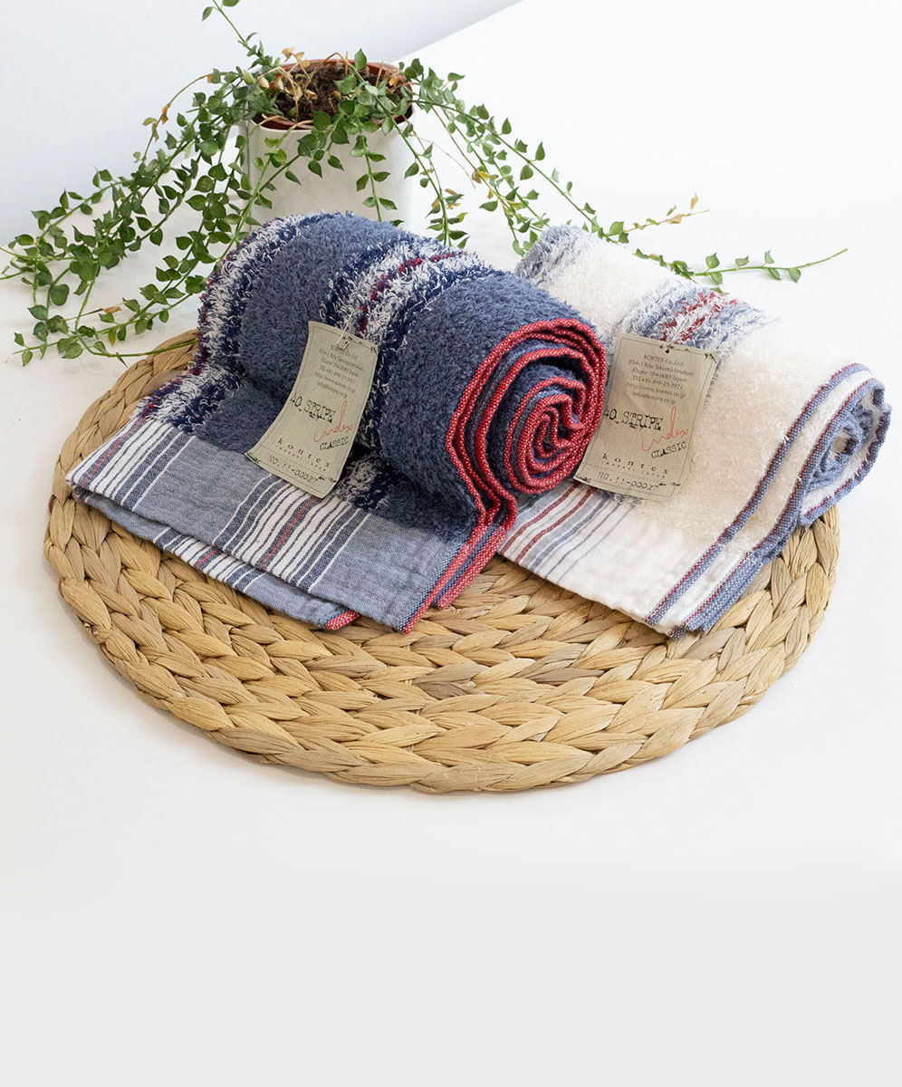 YINHWA   細緻柔軟跳色條紋印花毛巾