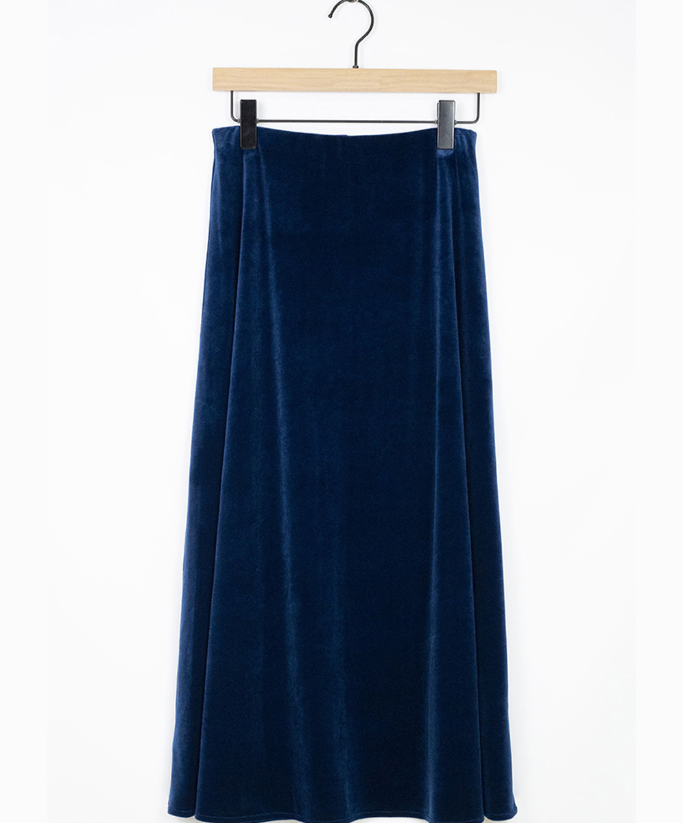 MIDIUMISOLID  亮麗質感優雅絨布長裙