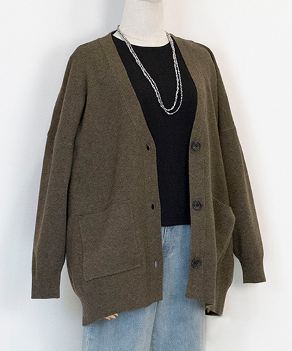 MIDIUMISOLID  簡約俐落V領針織外套