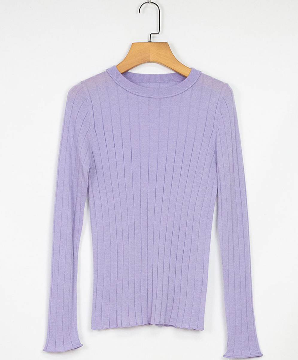 C`EST MOIJEU  簡約條紋提花圓領上衣