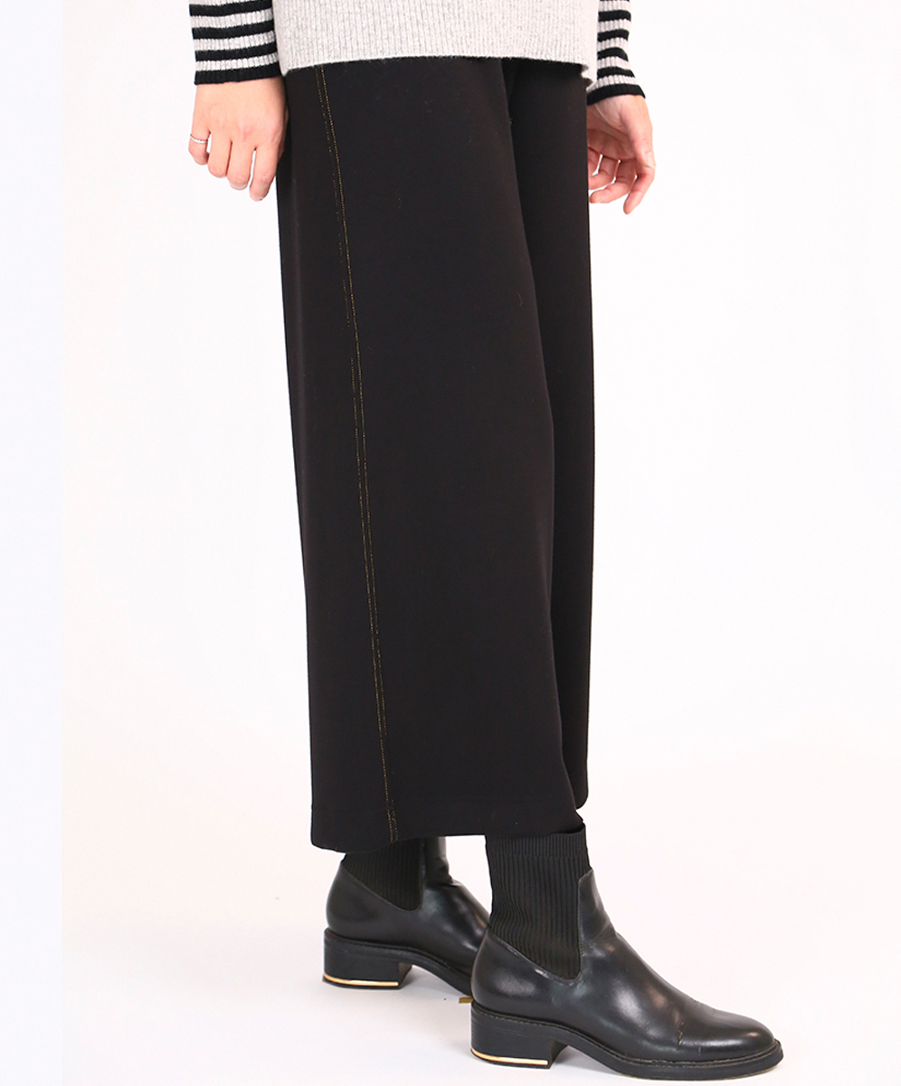 C`EST MOIJEU  率性簡約側邊金蔥壓線寬褲