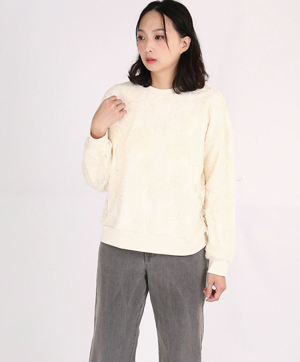 C`EST MOIJEU  甜酷感立體網紗蕾絲上衣