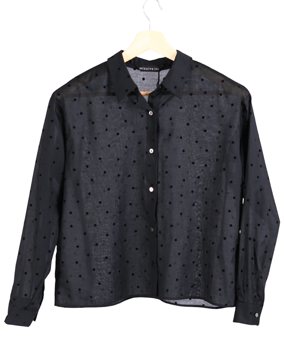 mizuiroind 簡約甜美點點提花襯衫