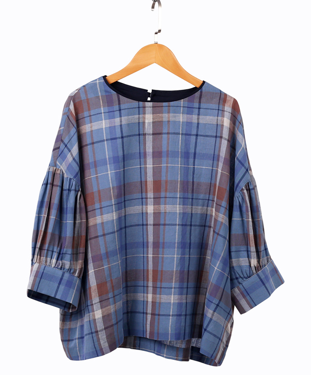 C`EST MOIJEU  甜美俏麗格紋提花襯衫